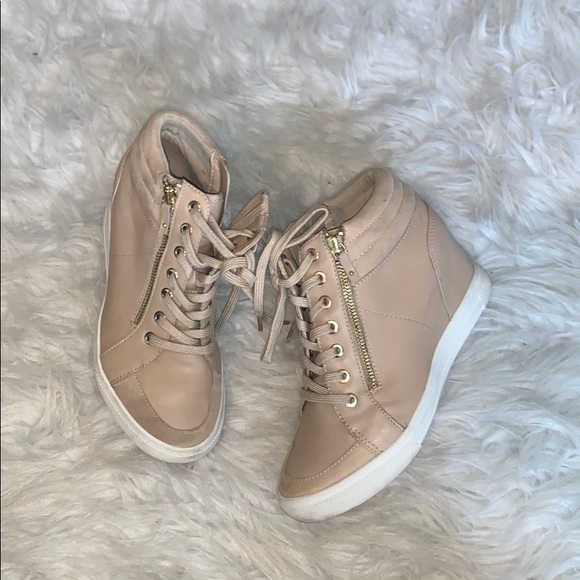 nude platform sneakers
